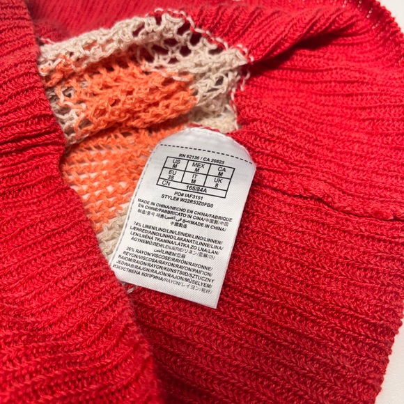 Guess Boho Festival Y2K Multicolor Retro Striped Linen Viscose Blend Tank Top - Picture 6 of 8